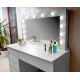 Aga Dressing table with mirror and lighting + stool Matte white