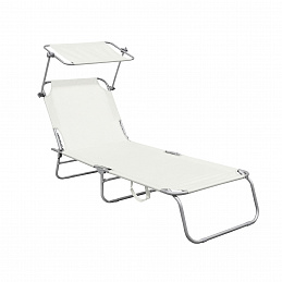 Linder Exclusiv Garden Lounger with Canopy Beige