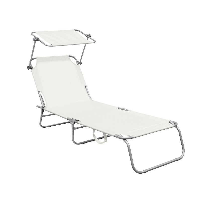 Linder Exclusiv Garden Lounger with Canopy Beige