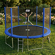 Aga SPORT PRO Trampoline 400 cm Blue + Safety Net + Ladder + Shoe Pocket