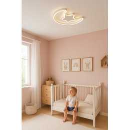 Ceiling LED light for children's room dimmable LUMELA + remote control moon white