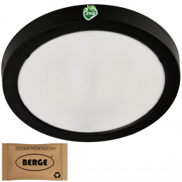 Round surface-mounted panel black 24W PC - neutral white