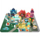 Wooden blocks with mat city 100 pcs Kruzzel 19159