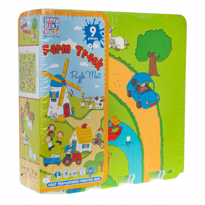 Floor mat "Life in the Countryside" with 9 puzzles for children 10m+ EVA foam + colorful print