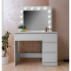 Aga Dressing table with mirror and lighting Glossy white