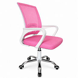 Aga Office Chair MR2081 White - Pink
