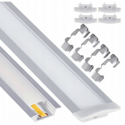 LED anodized aluminum recessed profile 2m - set