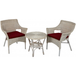 Aga Rattan set LARUS White Maroon