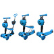R-Sport Children's three-wheeled scooter 5in1 with LED wheels H3 Blue