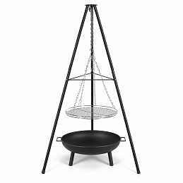 Aga 3-in-1 Hanging Garden Grill with Fire Pit on a Tripod