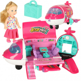 2-in-1 Doll Personal Airplane Foldable Accessories Pink