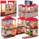 Dollhouse with red roof + lighting