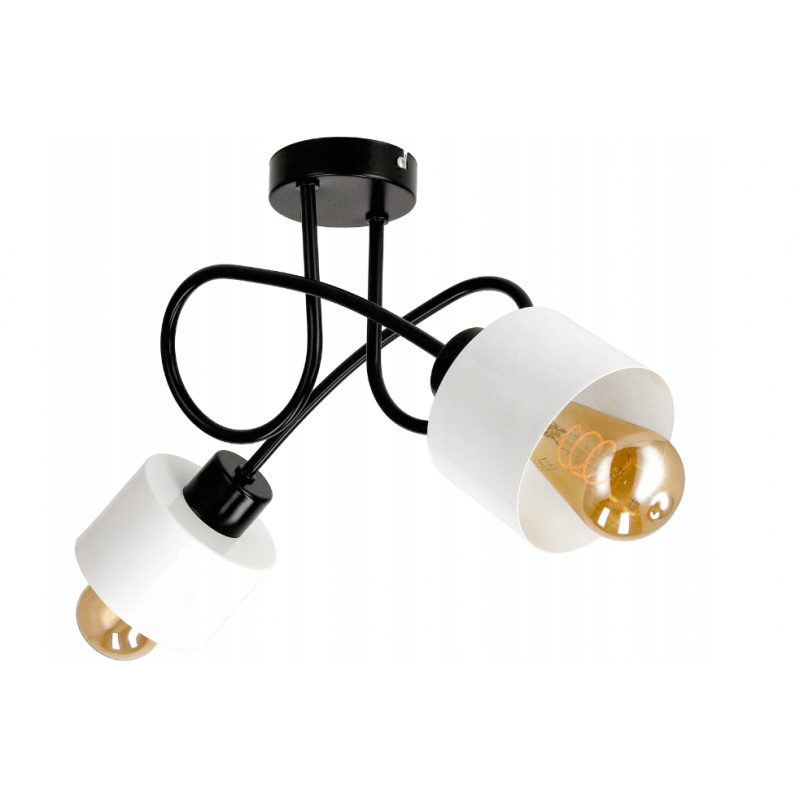 LED ceiling lamp LOFT - 2xE27 - KUBEK WHITE