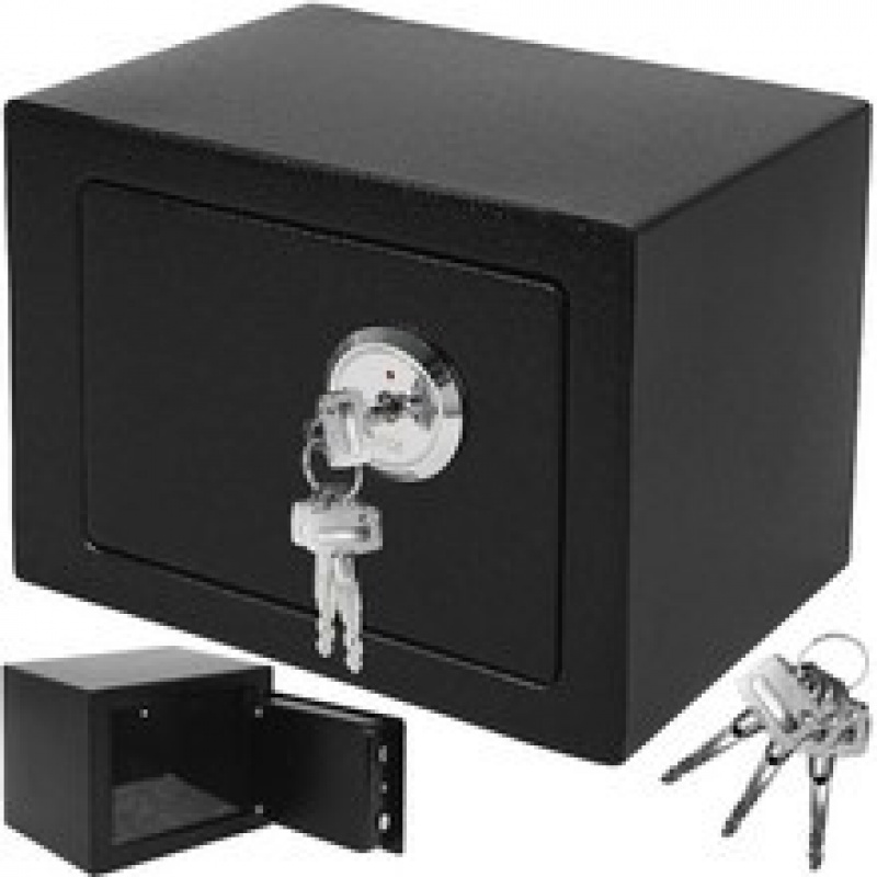 Safe with mechanical lock 230x170x170mm black ISO 8800