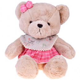 Plush TEDDY BEAR - beige Zuzia 58cm in a pink VINTAGE dress ZA5923 C universal