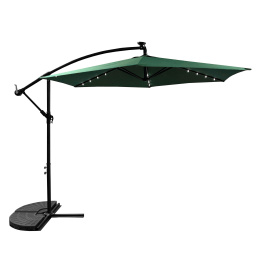 Aga Garden Parasol 300 cm Dark Green with LED Lighting