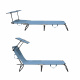 Aga 2x Garden Reclining Lounger with Canopy Light Blue