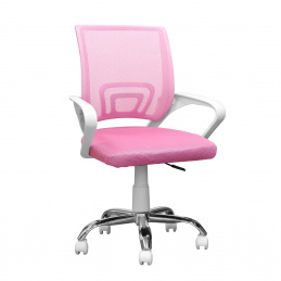 Aga Office Chair MR2081 White - Pink