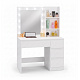 Aga Dressing Table with Mirror and Lighting Matte White