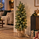 Aga Artificial Christmas Tree in a Pot 85 cm Snow-Covered with LED Lighting