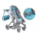 Multifunctional 4-in-1 Doll Stroller ZA4543 Gray-Turquoise