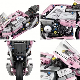 Motorcycle Racing Pink Building Set 2066pcs.
