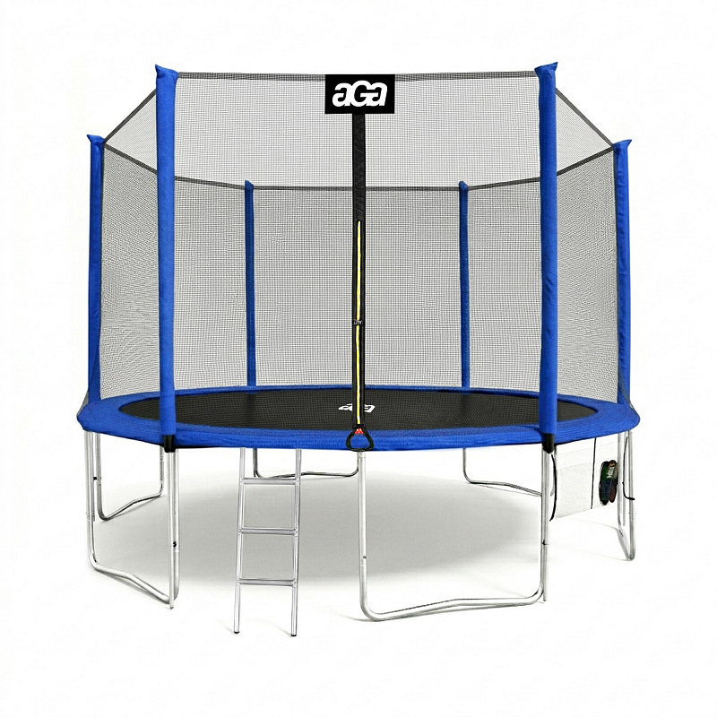 Aga SPORT PRO Trampoline 400 cm Blue + Safety Net + Ladder + Shoe Pocket