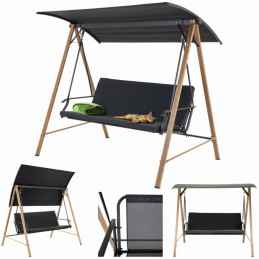 Garden swing for 3 people with an adjustable canopy