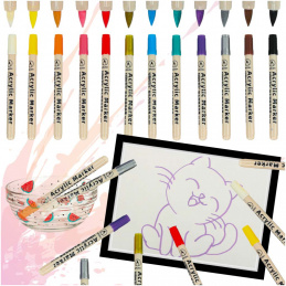 Acrylic markers for fabrics stone markers DIY waterproof markers 12 pcs.