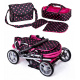 Doris Stroller for dolls 9346 Black with pink polka dots