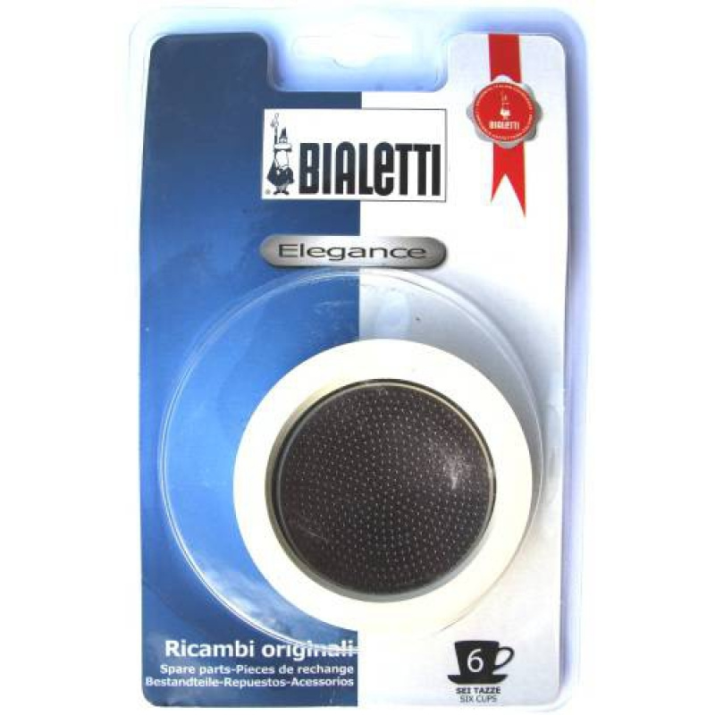 Set: 3 rubber seals + 1 strainer for stainless steel coffee machines - Bialetti - Bialetti
