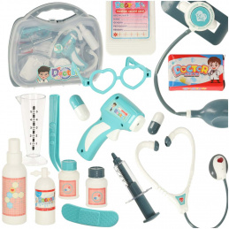 Doctor's kit in a briefcase small medical accessories sound lights