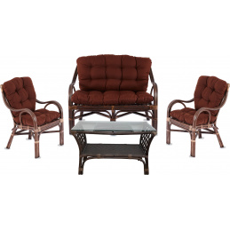 Aga Rattan set BUTEO 2 Choco Dark Brown