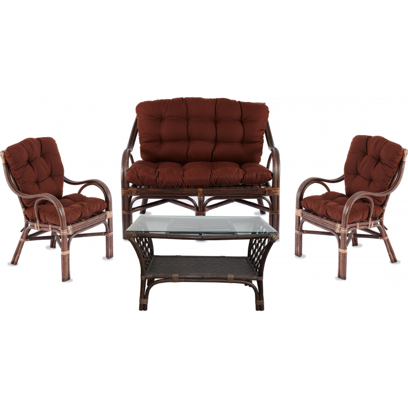 Aga Rattan set BUTEO 2 Choco Dark Brown