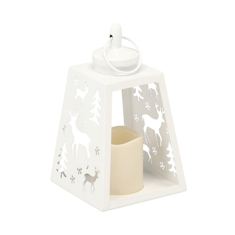Aga Metal LED Christmas Lantern White