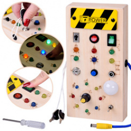 Wooden Montessori Manipulative Board - Electric LED Diodes ZA5944 Universal
