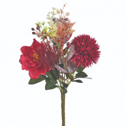 Artificial Flowers Autumn Bouquet 38 cm Height Burgundy LIKE REAL