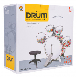Colorful Drum Set + Stool