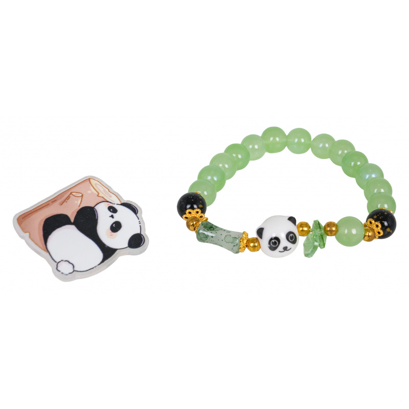 Panda Jewelry Set Green Bracelet