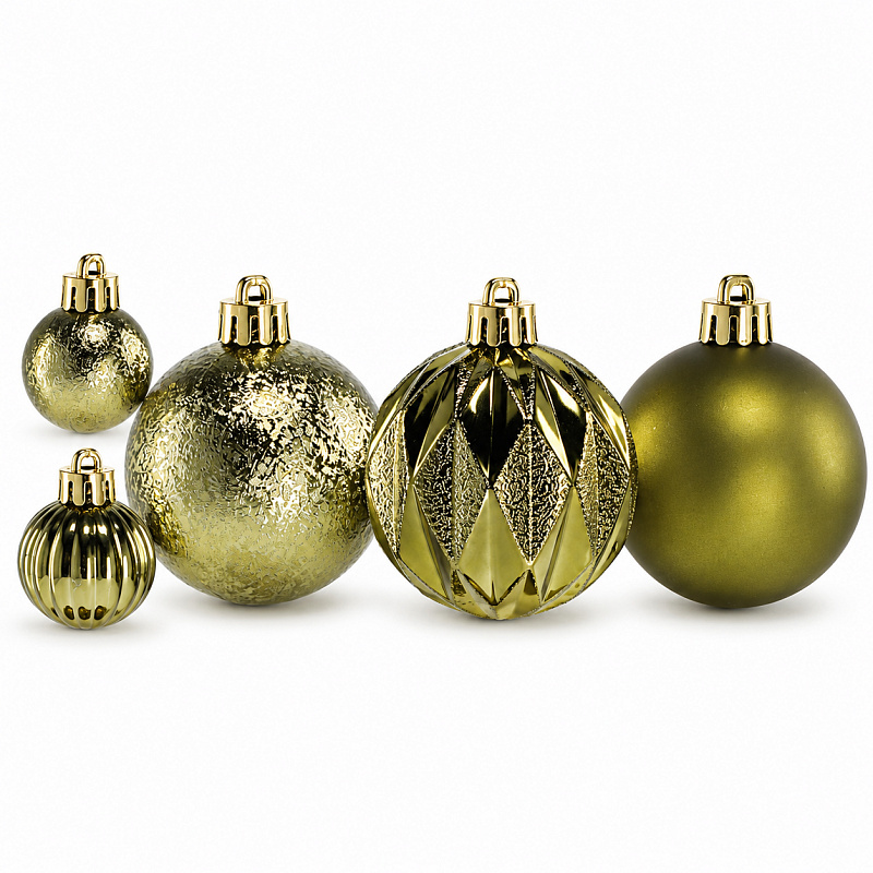 Aga Christmas Baubles MIX 3/6cm 44pcs Green