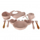 Aga Dining Silicone Tableware Set for Children / Baby 9-piece Pink Crab