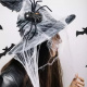 Artificial spider web with spiders white Malatec 19759