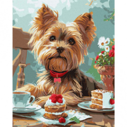 Painting by numbers 40x50 cm KHO6629 Afternoon tea with a Yorkie AP0114 universal