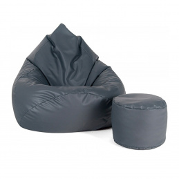 Aga Sofa bag XXXL + footrest Graphite grey