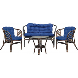 Aga Rattan set BAHAMA Choco Dark Blue