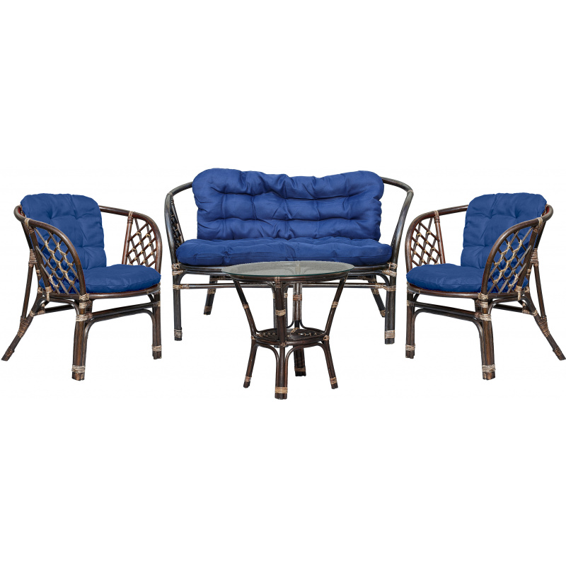 Aga Rattan set BAHAMA Choco Dark Blue
