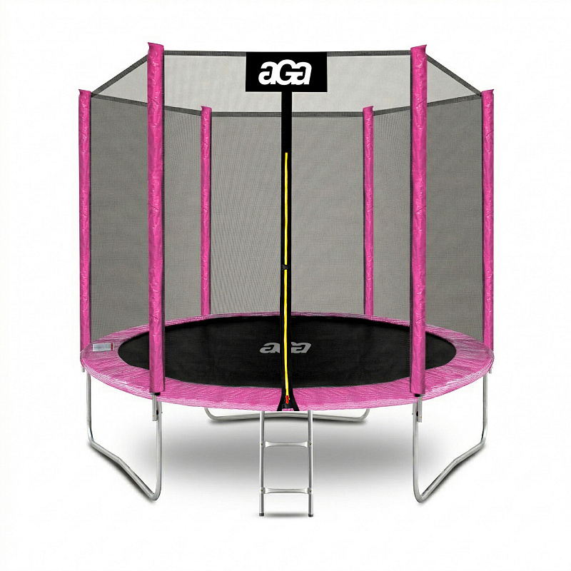 Aga SPORT TOP Trampoline 250 cm Pink + Safety Net + Ladder