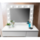 Aga Dressing table with mirror, lighting and el.drawer + Stool Matte White