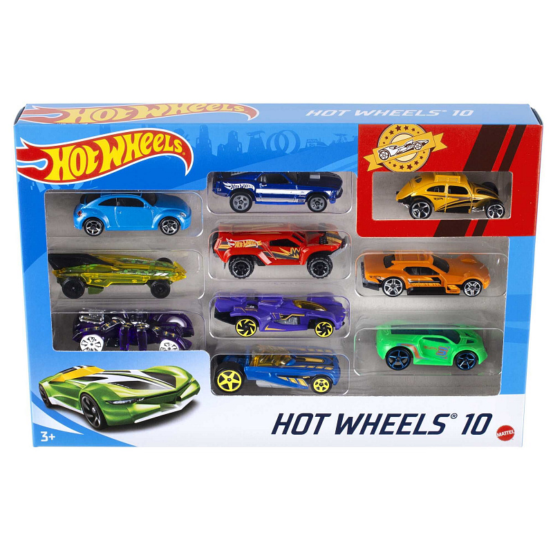 Hot Wheels 10 pcs die-cast cars 54886