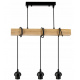 Hanging ceiling light LED wooden beam 3xE27 loft wire ball